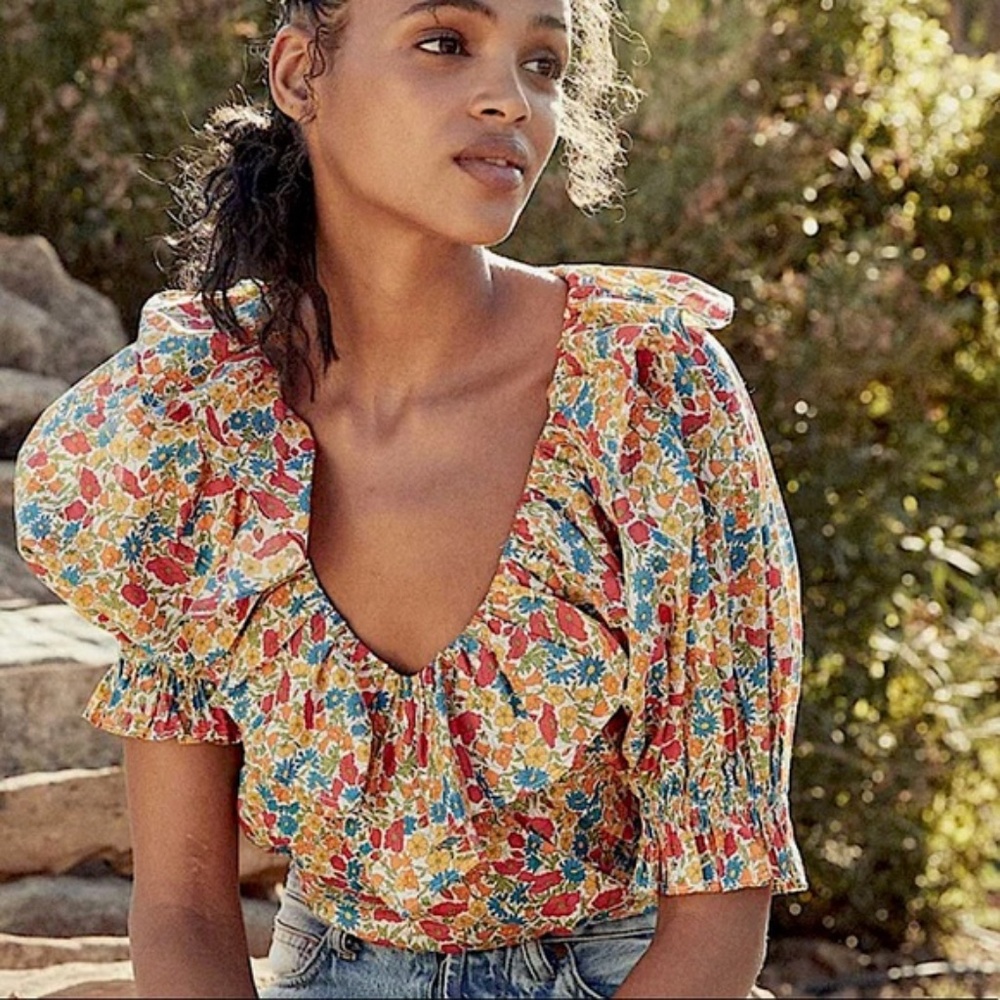 Doen Constance top - poppy and daisy floral print